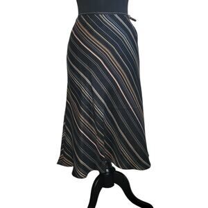 VTG 90s The Limited Silk Midi Skirt Striped Retro 10 EUC Minimalist Romantic